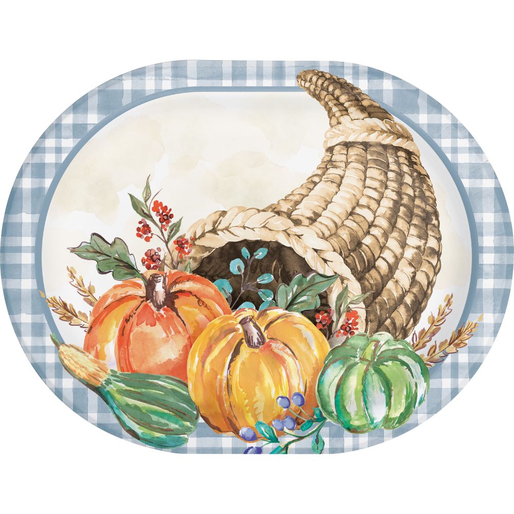 Decadent Cornucopia Inch Oval Plates Party At Lewis Elegant Party