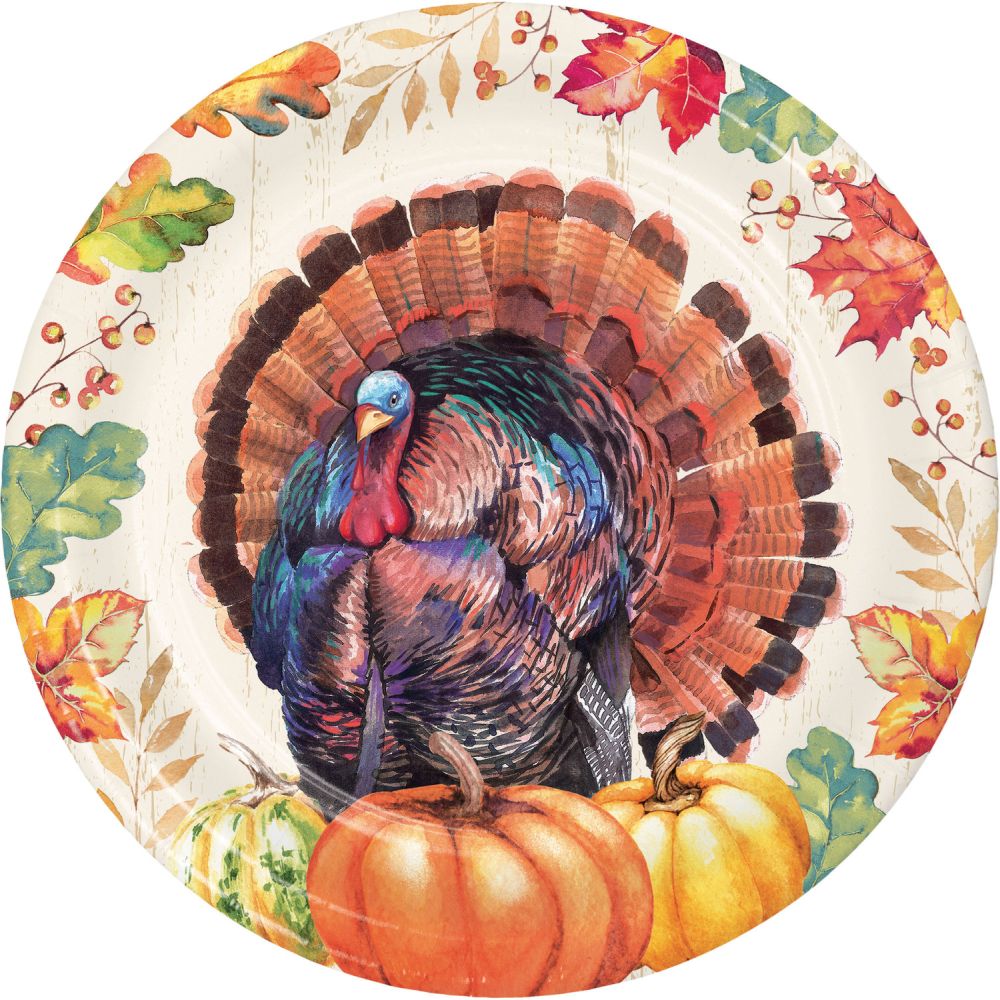 Thanksgiving Harvest Turkey Inch Plates Party At Lewis Elegant Party