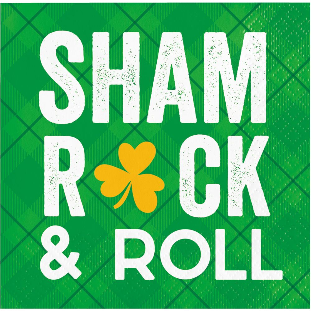 Shamrock And Roll Beverage Napkins Party At Lewis Elegant Party