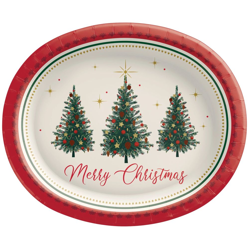 Elegant Christmas Evergreen Inch Oval Plates Party At Lewis Elegant