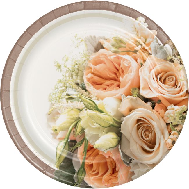 Rose Gold Bouquet 7 Inch Plates Party At Lewis Elegant Party Supplies