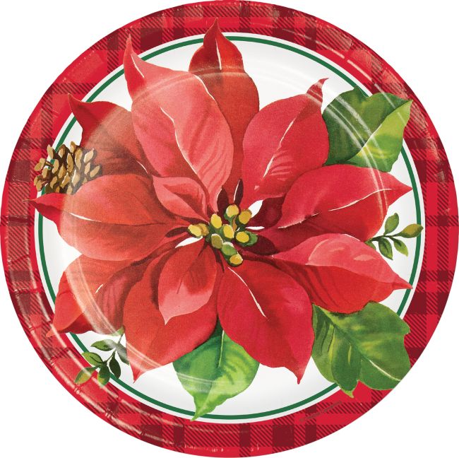 Christmas Poinsettia 9 Inch Plates Party At Lewis Elegant Party