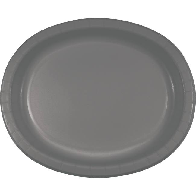 Glamour Gray Sturdy Style 12 Inch Oval Paper Plates Party At Lewis