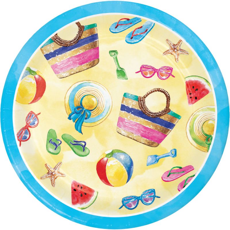 Beach Day 9 Inch Plates Party At Lewis Elegant Party Supplies Plastic