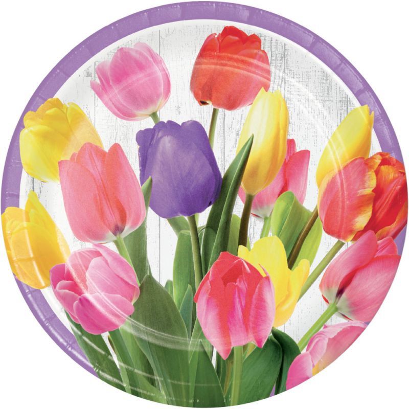 Tulip Bouquet 9 Inch Plates Party At Lewis Elegant Party Supplies