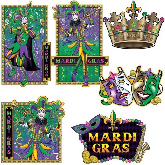 Mardi Gras Jumbo Cutouts by Windy City Novelties