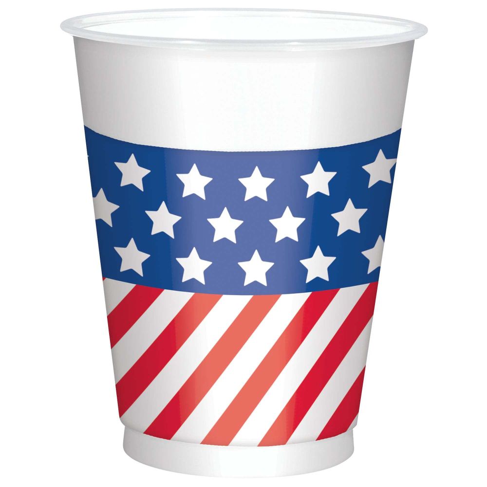 Patriotic Printed 16 oz Plastic Cups: Party at Lewis Elegant Party ...