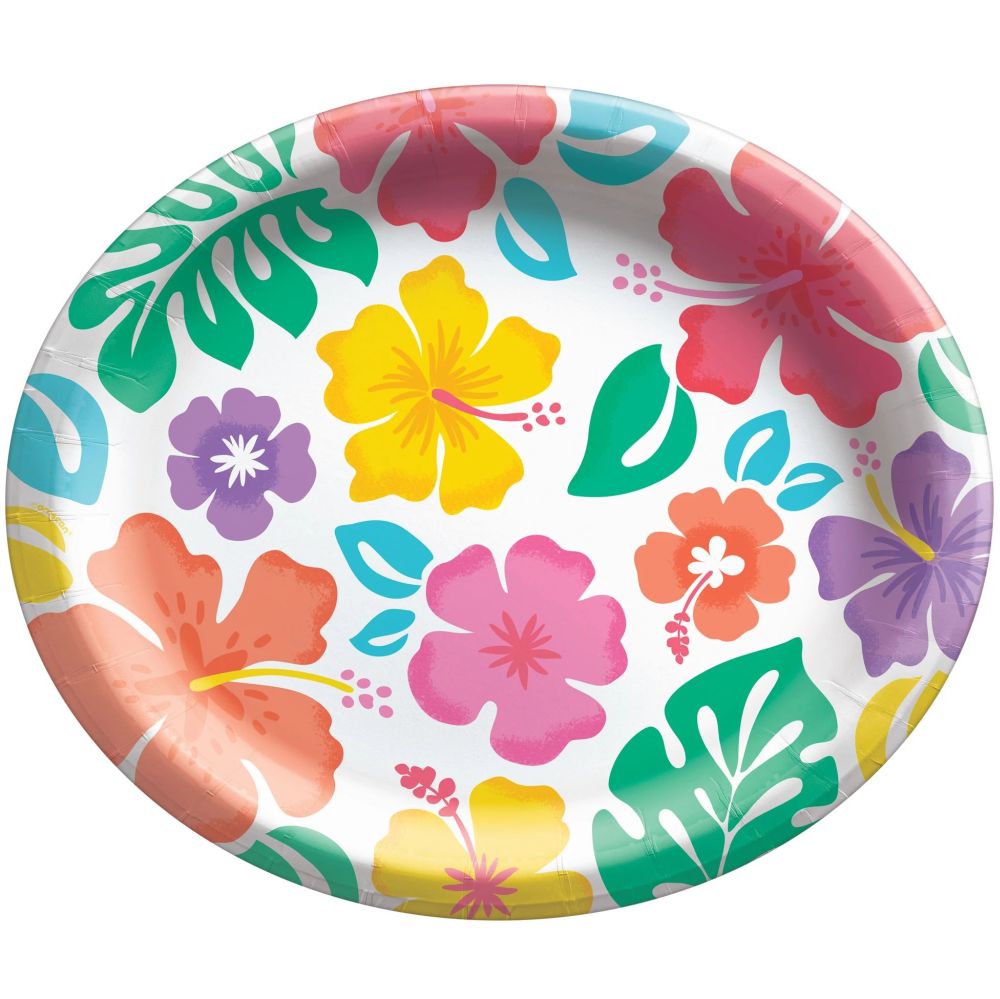 Summer Hibiscus 12-inch Oval Plates: Party at Lewis Elegant Party ...