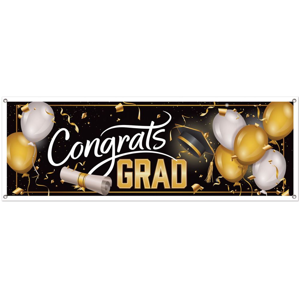 Congrats Grad All Weather Sign Banner: Party at Lewis Elegant Party ...