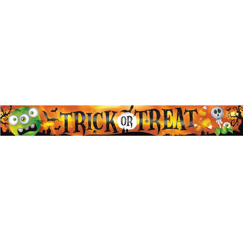 Metallic Trick Or Treat Banner: Party at Lewis Elegant Party Supplies ...