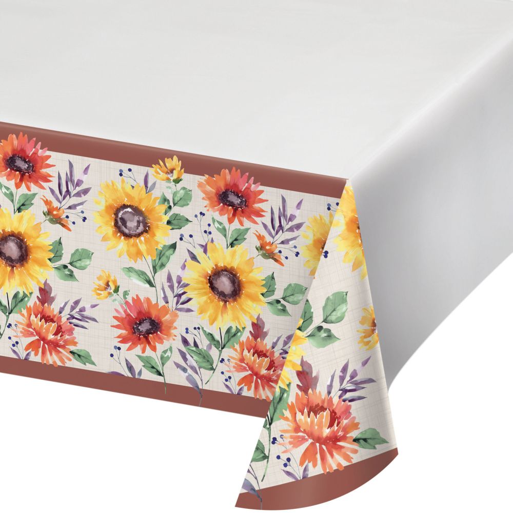 Fall Flowers Paper Tablecloth: Party at Lewis Elegant Party Supplies ...