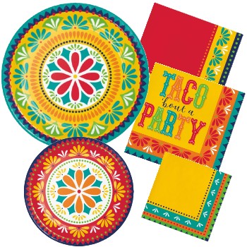 Fiesta Pottery Paper Plate and Napkins