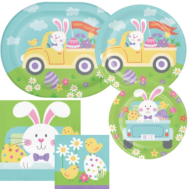 Hippity Hoppity Easter Paper Plates and Napkins