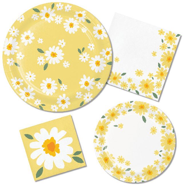 Sweet Daisy Paper Plates and Napkins