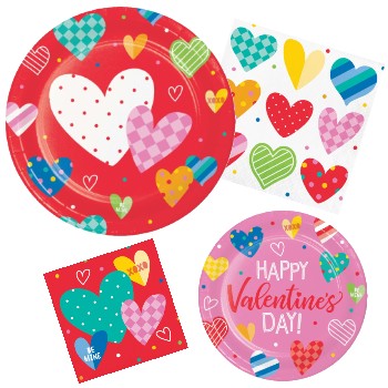 Valentines Day paper plates and napkins