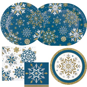 Whimsical Winter Paper Plates and Napkins