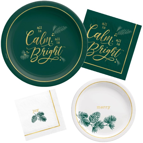 Calm and Bright Paper Plates and Napkins