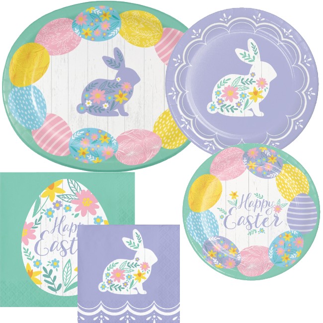 Easter Elegance Paper Plates and Napkins