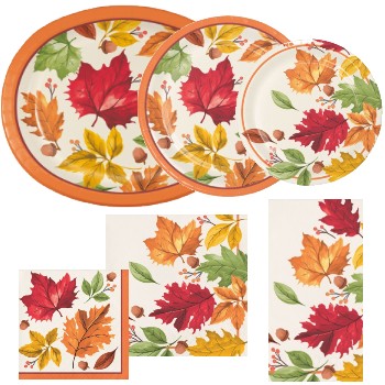 Fall Leaves Paper Plates and Napkins