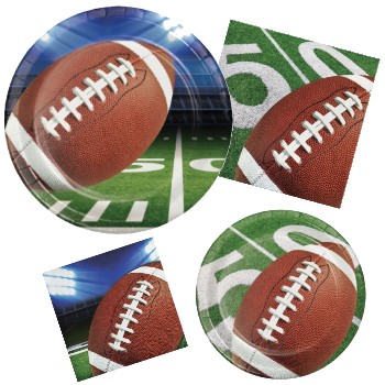 Football paper plates and napkins