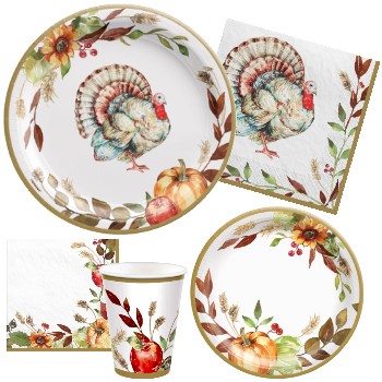 Thanksgiving Grateful Day Plates and Napkins