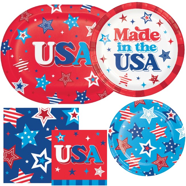 Patriotic Proud Paper Plates and Napkins