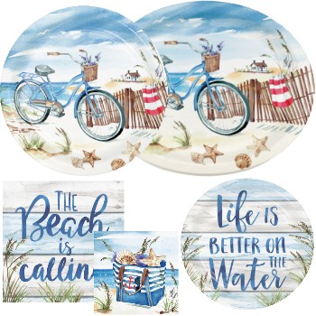 Seaside Summer Paper Plates & Napkins