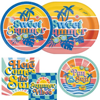 Summer Vibes Paper Plates & Napkins