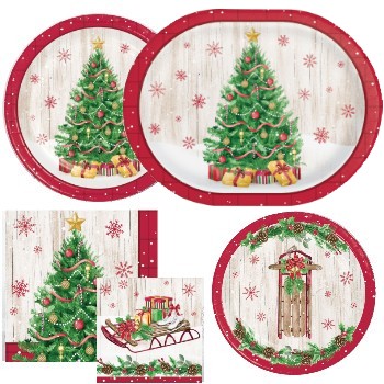 Vintage Christmas Paper Plates and Napkins
