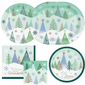 Winter Wonderland Paper Plates and Napkins