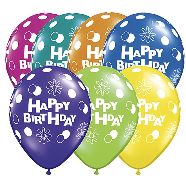 Happy Birthday Assorted Qualatex Balloons: Fancy Latex Balloons