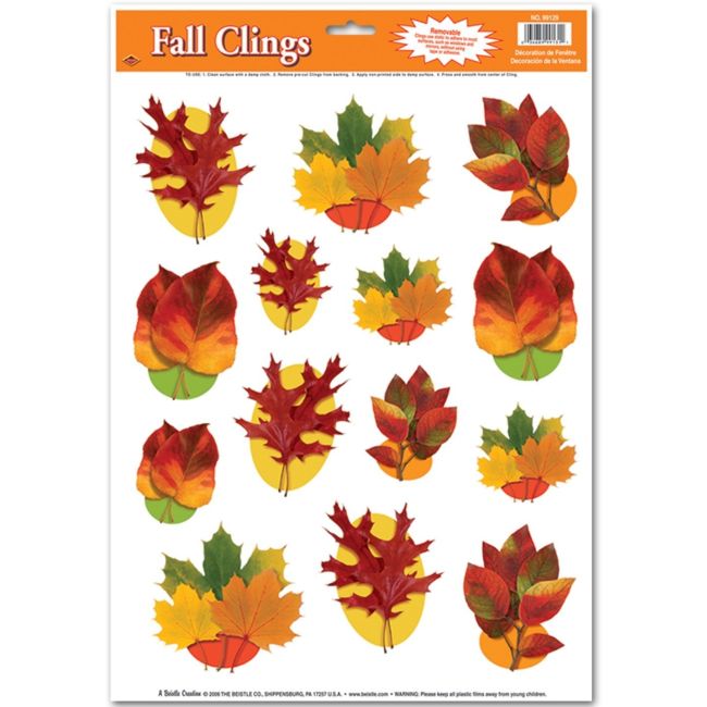 Autum Leaf Window Clings Sheet: Autumn