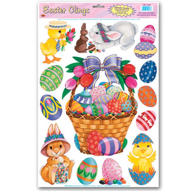 Easter Basket Window Clings: Party at Lewis Elegant Party Supplies ...