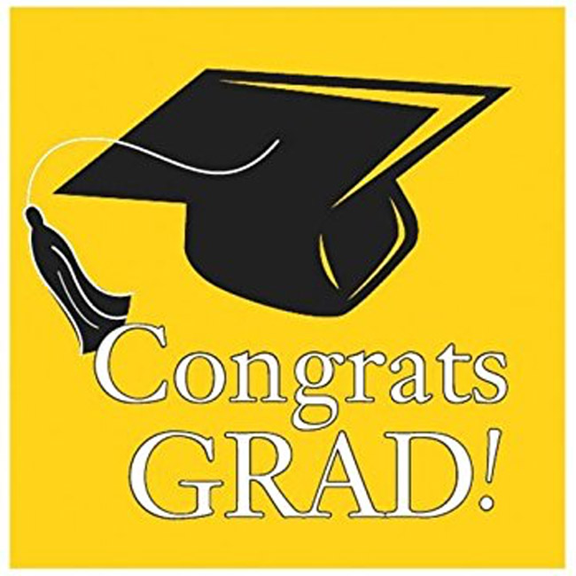 Congrats Grad Lunch Napkins, School Bus Yellow: Party at Lewis Elegant ...