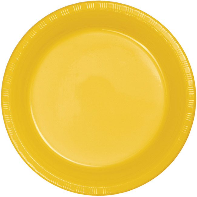 School Bus Yellow Premium 7-inch Plastic Plates: Party at Lewis Elegant ...