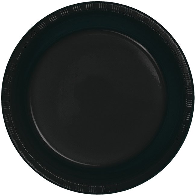 Black Premium 9-inch Plastic Plates: Party At Lewis Elegant Party 