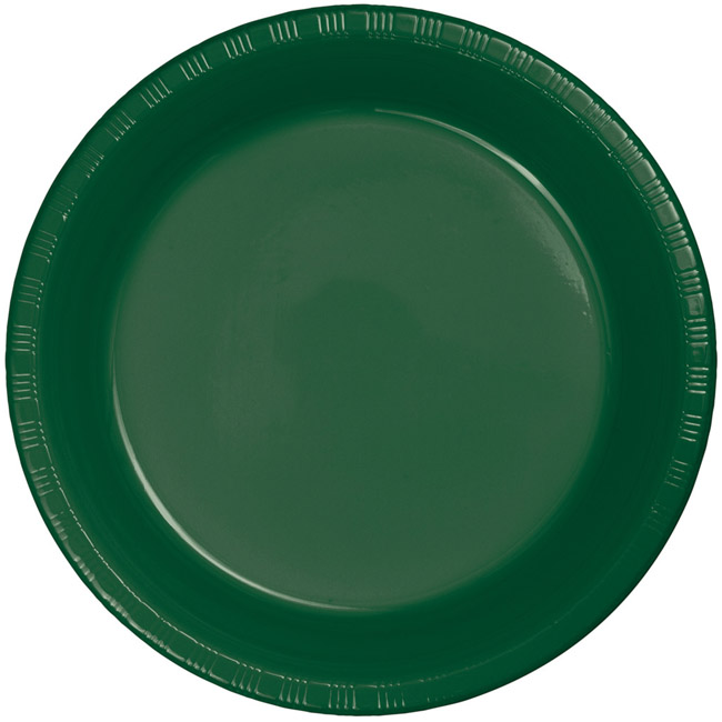 Hunter Green Premium 9-inch Plastic Plates: Party at Lewis Elegant ...