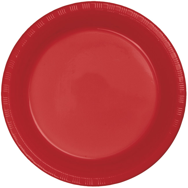 Red 9 Premium Semi Rigid Plastic Plates (20 Per Pack)