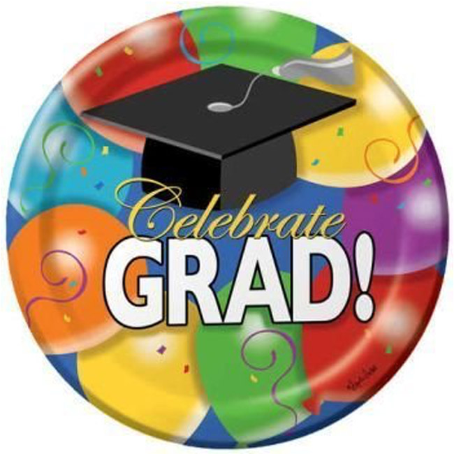 Grad Balloons 9-inch Plates: Party at Lewis Elegant Party Supplies ...