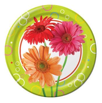 Vibrant Daisies 9-inch Plates: Party at Lewis Elegant Party Supplies ...