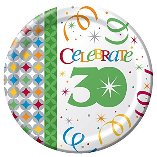 Celebrate in Style 30th Birthday 7-inch Plates: Party at Lewis Elegant ...
