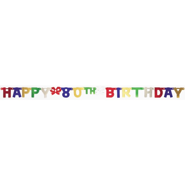 Happy 80th Birthday Jointed Banner: Party at Lewis Elegant Party ...