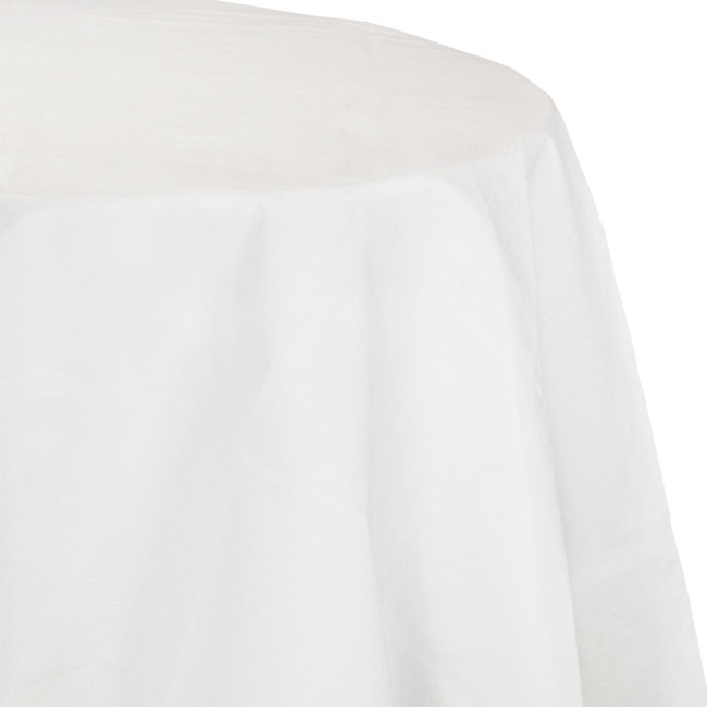 White 2/Ply Paper Poly Round Tablecloth 82  