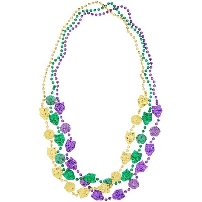 Mardi Gras Mask Beads: Party At Lewis Elegant Party Supplies, Plastic 