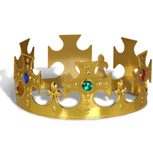 Plastic Gold Jeweled Kings Crown  