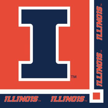 Illinois Fighting Illini Beverage Napkins: Party At Lewis Elegant Party 