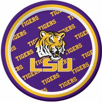 LSU Tigers 7-Inch Plates: Party at Lewis Elegant Party Supplies ...