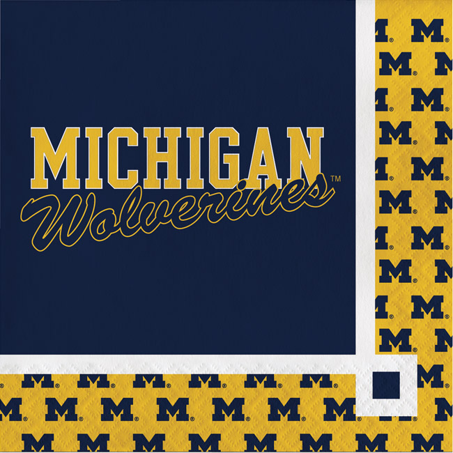 Michigan Wolverines Beverage Napkins: Party at Lewis Elegant Party ...