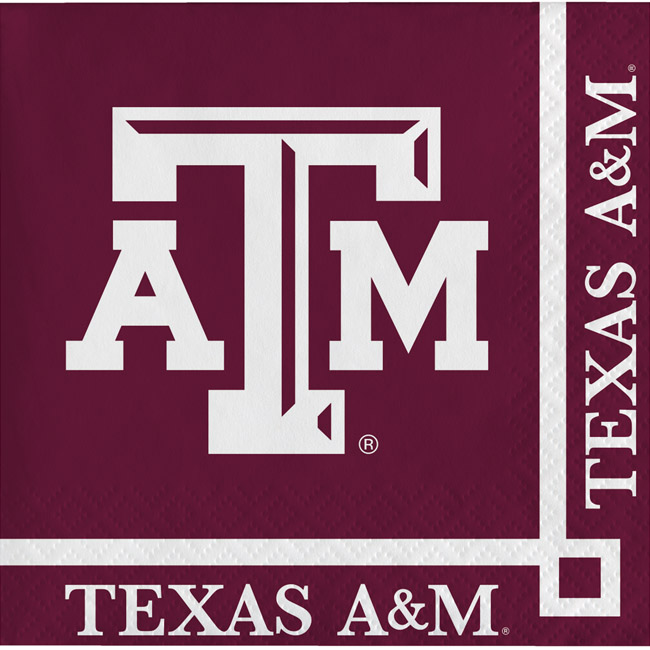 Texas A & M Aggies Beverage Napkins: Party at Lewis Elegant Party ...