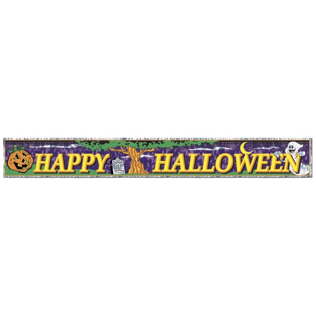 Metallic Happy Halloween Fringe Banner: Party At Lewis Elegant Party 